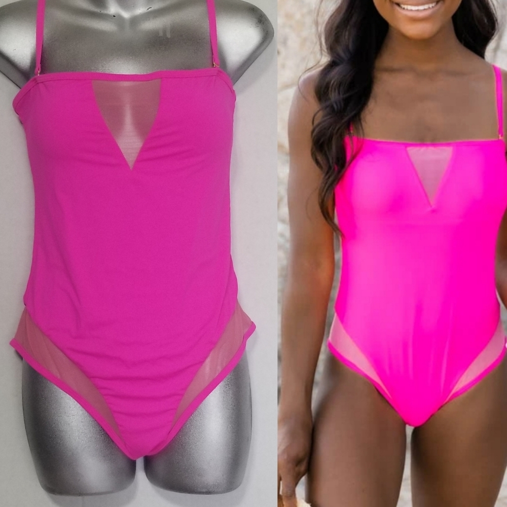 DIVE INTO LOVE HOT PINK SWIMSUIT - Picture 4 of 6